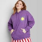 Women's Plus Size Ascot + Hart Sun Hooded Graphic Sweatshirt - Purple