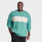 Men's Big & Tall Standard Fit Crewneck Pullover Sweatshirt - Goodfellow & Co Teal Blue