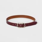 Women's Double Round Buckle Belt - A New Day Burgundy