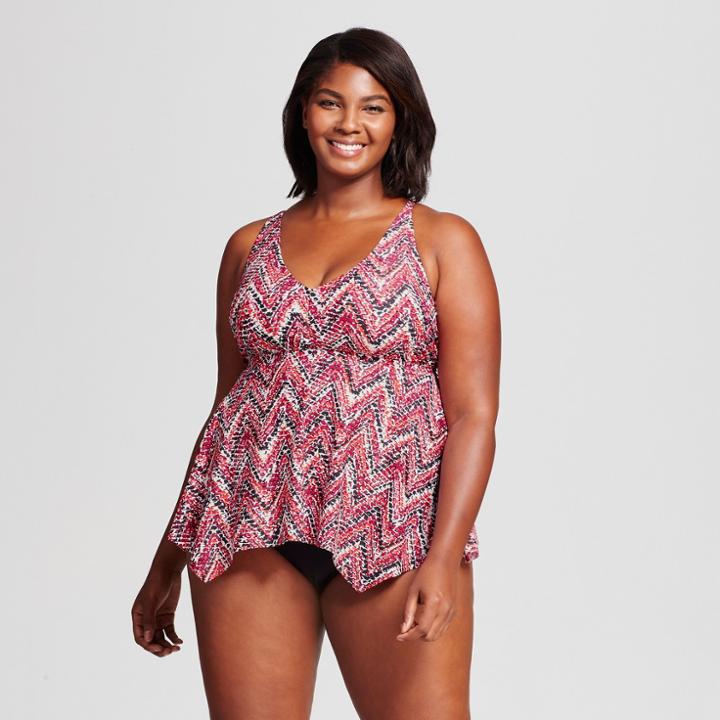 Women's Hanky Hem Tankini - Ava & Viv Pink