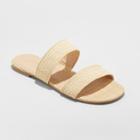 Women's Anniemae Wide Width Woven Slide Sandal - Universal Thread Tan 11w,