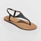 Women's Norah T-strap Naked Sandals - A New Day Black