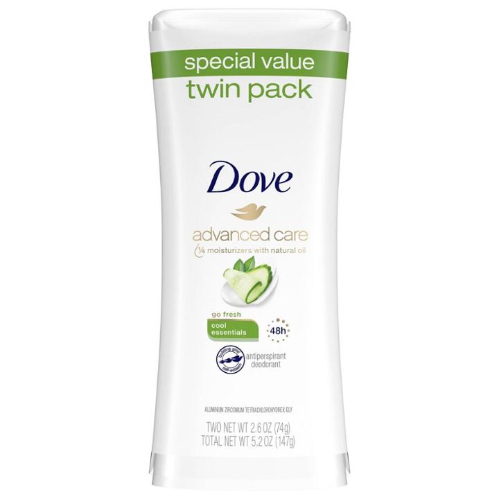 Dove Beauty Advanced Care Cool Essentials 48-hour Antiperspirant & Deodorant Stick Twin Pack