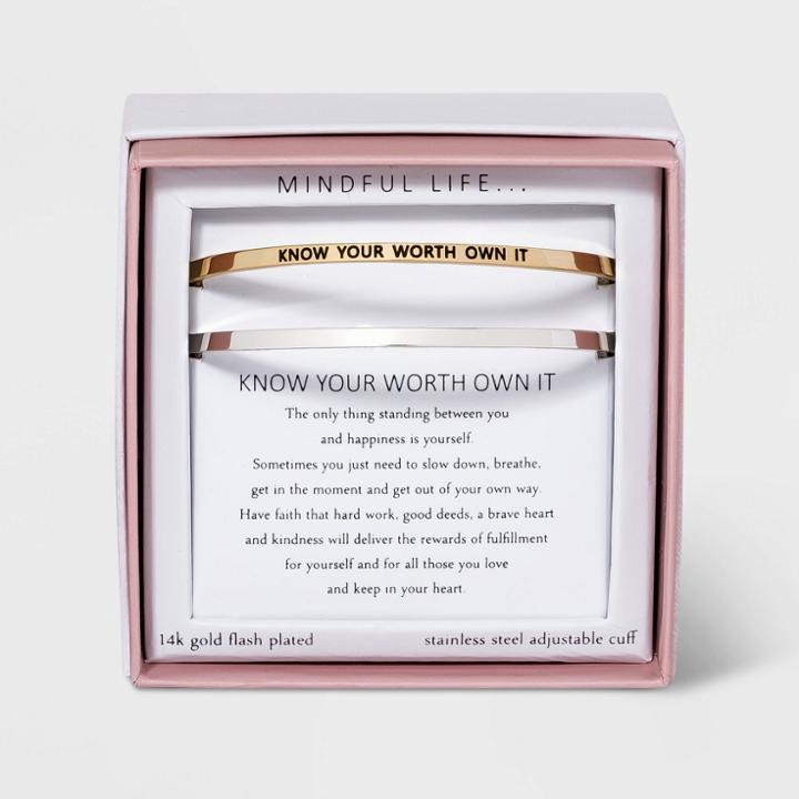 No Brand Silver Plated Know Your Worth Bracelet