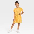 Girls' Short Sleeve French Terry Dress - Cat & Jack Medium Mustard Yellow