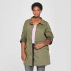 Women's Plus Size Anorak Jacket - Ava & Viv Olive (green) X