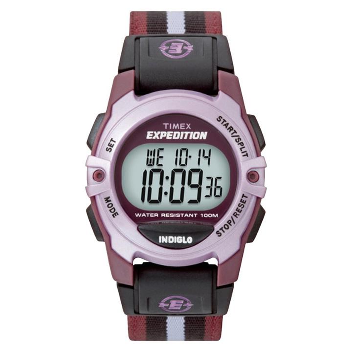 Timex Expedition Digital Watch With Nylon Strap - Purple T49659jt, Black/pink