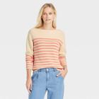 Women's Boat Neck Pullover Sweater - Who What Wear Cream Striped Xs, Ivory