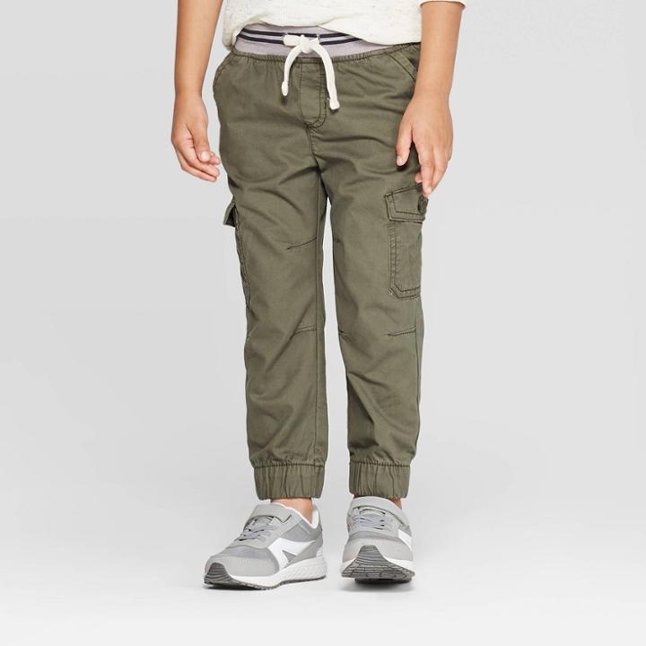 Toddler Boys' Cargo Jogger Pants - Cat & Jack Olive 5t, Boy's, Green