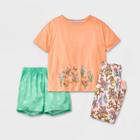 Girls' 3pc Pajama Set - Cat & Jack Orange/green