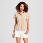 Women's Any Day Striped Short Sleeve Linen Shirt - A New Day