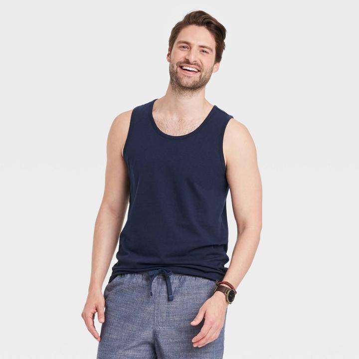 Men's Standard Fit Jersey Tank Top - Goodfellow & Co Blue