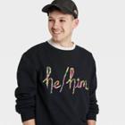 Ev Lgbt Pride Pride Adult He/him Pronoun Pullover Sweatshirt - Black