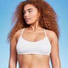 Women's Smocked Bralette Bikini Top - Wild Fable White