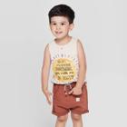 Toddler Boys' Henley 'sun' Pocket Tank Top - Art Class Cream 12m, Boy's, Yellow
