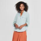 Women's Long Sleeve Classic Blouse - Who What Wear Mint (green)