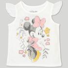 Toddler Girls' Disney Mickey Mouse & Friends Minnie Mouse Short Sleeve T-shirt - White