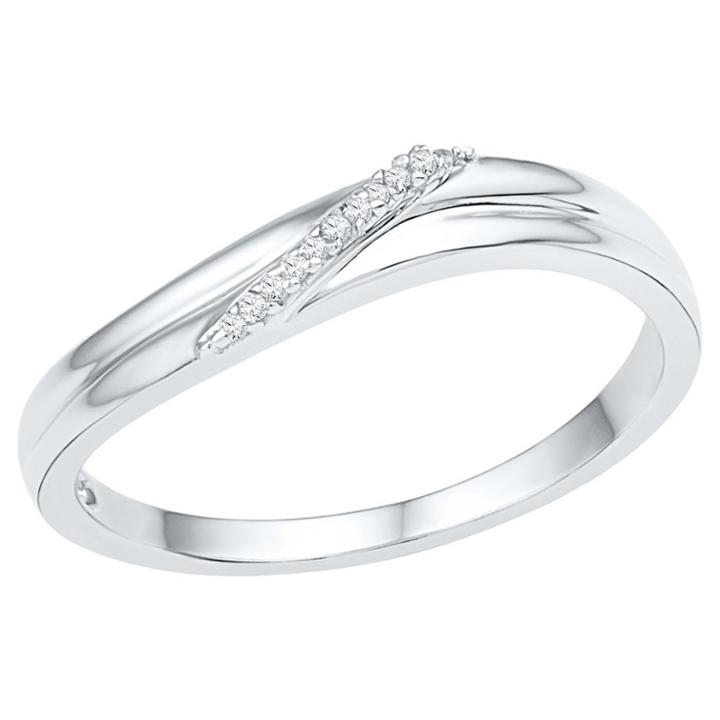 Target 1/20 Ct. T.w. Round Diamond Prong Set Fashion Ring In Sterling Silver (5), Girl's, White