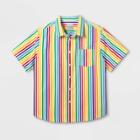 Trinity Collective Pride Gender Inclusive Adult Extended Size Striped Rainbow Button-down Shirt - 1xb, Adult Unisex,