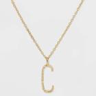 Gold Over Silver Plated Cubic Zirconia 'c' Initial Pendant Necklace - A New Day Gold