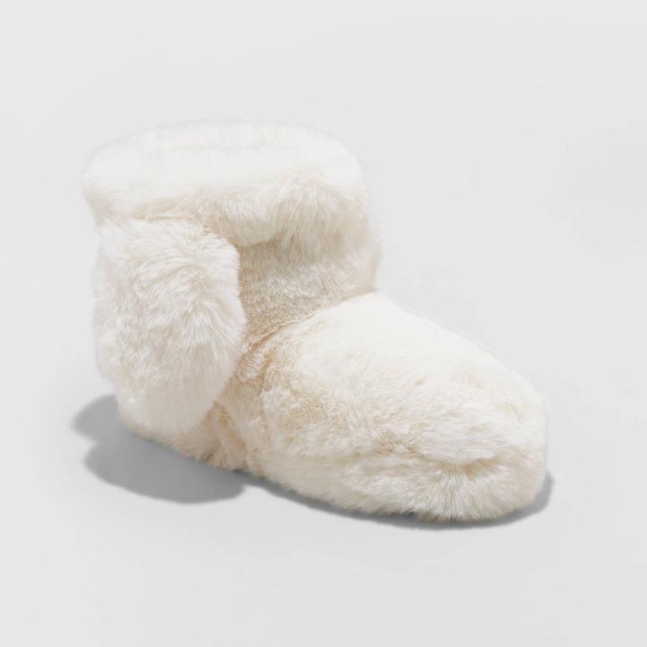 Girls' Ashlee Bunny Bootie Slipper - Cat & Jack L(4/5), Girl's, Size: Large(4-5), White