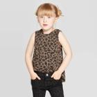 Toddler Girls' Leopard Hoodie Tank Top - Art Class Olive 2t, Toddler Girl's, Green