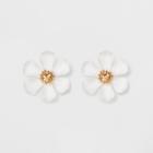 Flower Button Earrings - A New Day White/gold