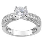 Journee Collection 1 3/5 Ct. T.w. Round-cut Cubic Zirconia Engagement Prong Set Ring In Sterling Silver - Silver,