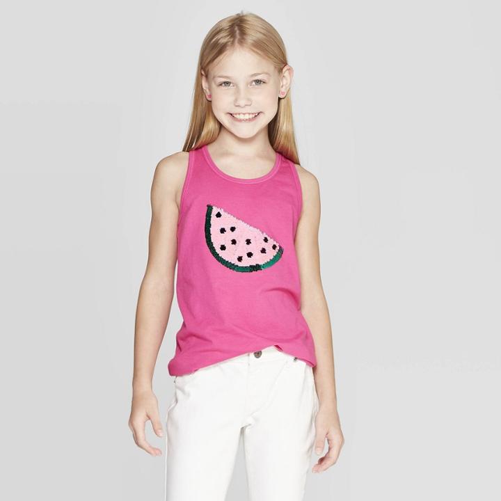 Girls' Watermelon Flip Sequin Tank - Cat & Jack Pink