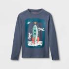 Boys' Spaceship Tree Graphic Long Sleeve T-shirt - Cat & Jack Blue