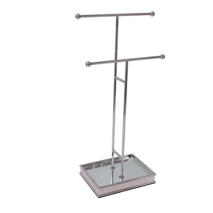 88 Main Double Tier Necklace Stand With Mirror Base Polished Nickel - 88