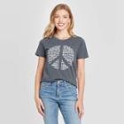 Grayson Threads Women's Peace Sign Message Short Sleeve Graphic T-shirt - Black