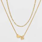 14k Gold Dipped 'm' Initial With Heart Chain Necklace - A New Day Gold