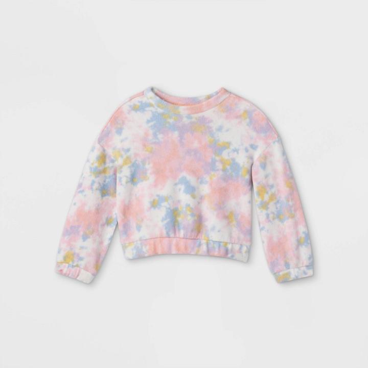 Toddler Girls' Soft Fleece Pullover Sweatshirt - Cat & Jack Warm Pink