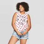 Women's Plus Size Rose In The Usa Graphic Tank Top - Grayson Threads (juniors') - White