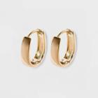 14k Gold Plated Oval Hoop Drop Earrings - A New Day