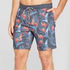 Target Trinity Collective Men's Floral Print 7.5 Elastic Waist Board Shorts - Dark Blue