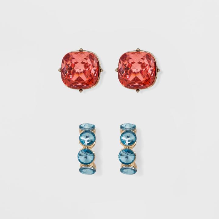 Sugarfix By Baublebar Crystal Earring Set - Light Blue, Women's