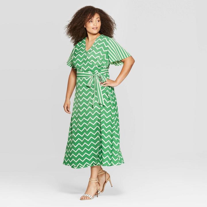 Women's Plus Size Short Sleeve V-neck Wrap Dress With Belt - Who What Wear