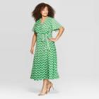 Women's Plus Size Short Sleeve V-neck Wrap Dress With Belt - Who What Wear