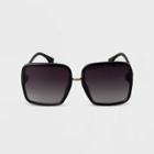 Women's Oversized Plastic Square Sunglasses - A New Day Black