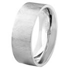 Men's Crucible Stainless Steel Brushed Finished Flat Ring (8mm) - Silver (