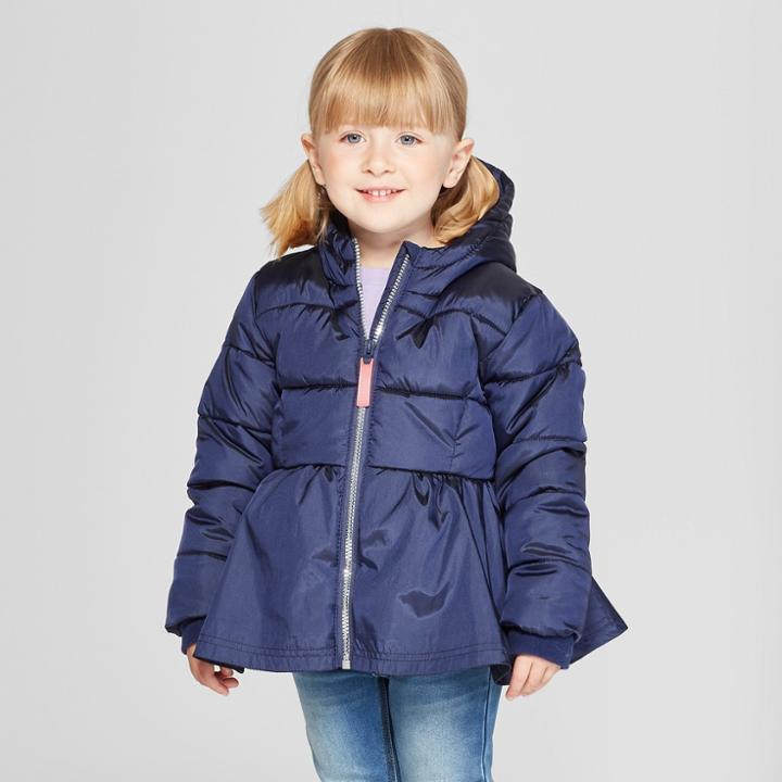 Toddler Girls' Puffer Jacket - Cat & Jack Blue