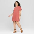 Women's Plus Size Short Sleeve Crew Neck T-shirt Dress - Universal Thread Rose