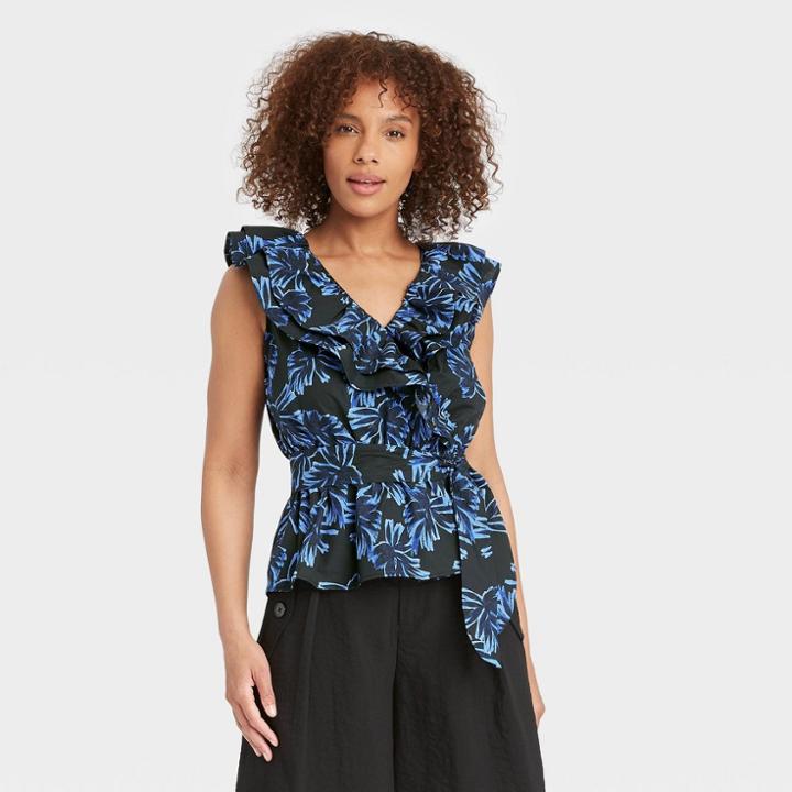 Women's Tank Top - Who What Wear Black Printed