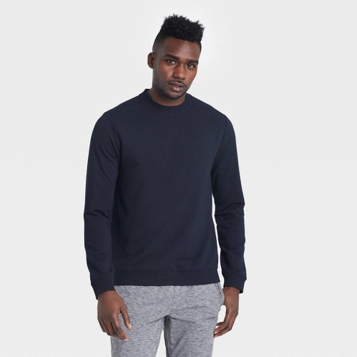 Men's Soft Gym Crewneck Sweatshirt - All In Motion Navy Heather
