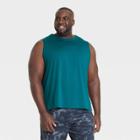 Men's Big & Tall Sleeveless Performance T-shirt - All In Motion Dark Teal Blue