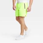 Men's Stretch Woven Shorts - All In Motion Bright Lemon S, Men's, Size: Small, Bright Yellow