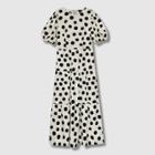 Women's Polka Dot Puff Elbow Sleeve Dress - Who What Wear Off White