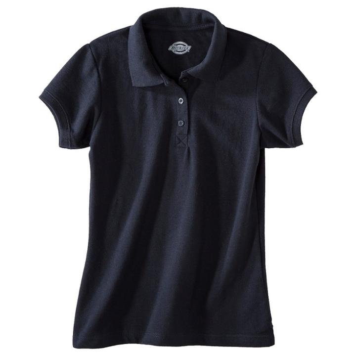 Dickies Girls' Pique Uniform Polo Shirt - Dark Navy